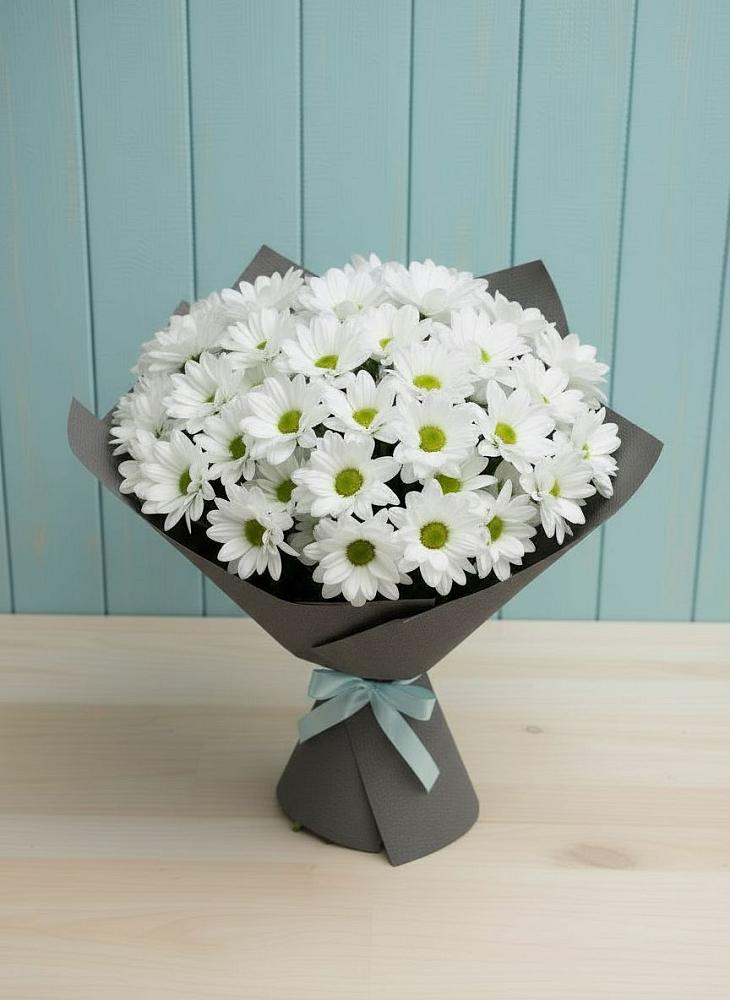 Букет белые хризантемы в Ангелово Букет цветов из: Хризантемы в Ангелово