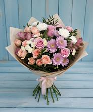 Букет цветов из:  Хризантемы, Розы и Альстромерии в Ангелово